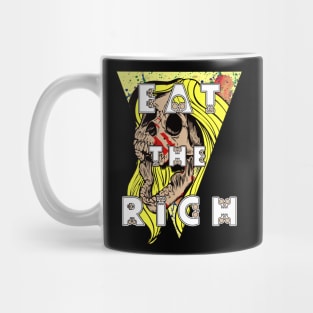 Eat the Rich Blonde Zombie Skull Karen Mug